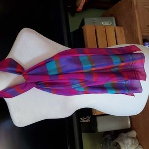 Liz Claiborne silk plaid scarf